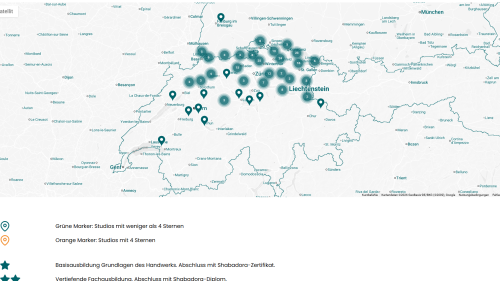 Studiofinder Kartenansicht