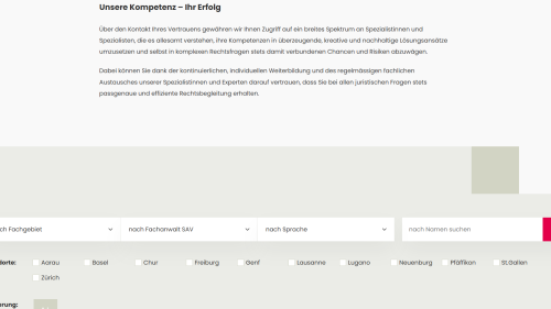 Spezialisten Listenansicht