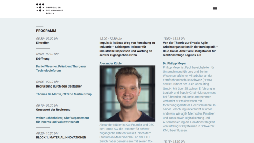Detailseite Programm Darstellung