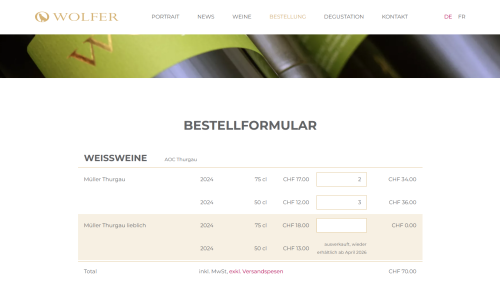 Bestellformular