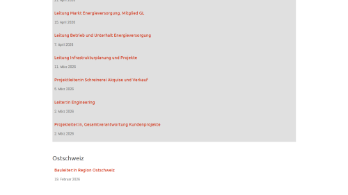 Offene Stellen Listenansicht
